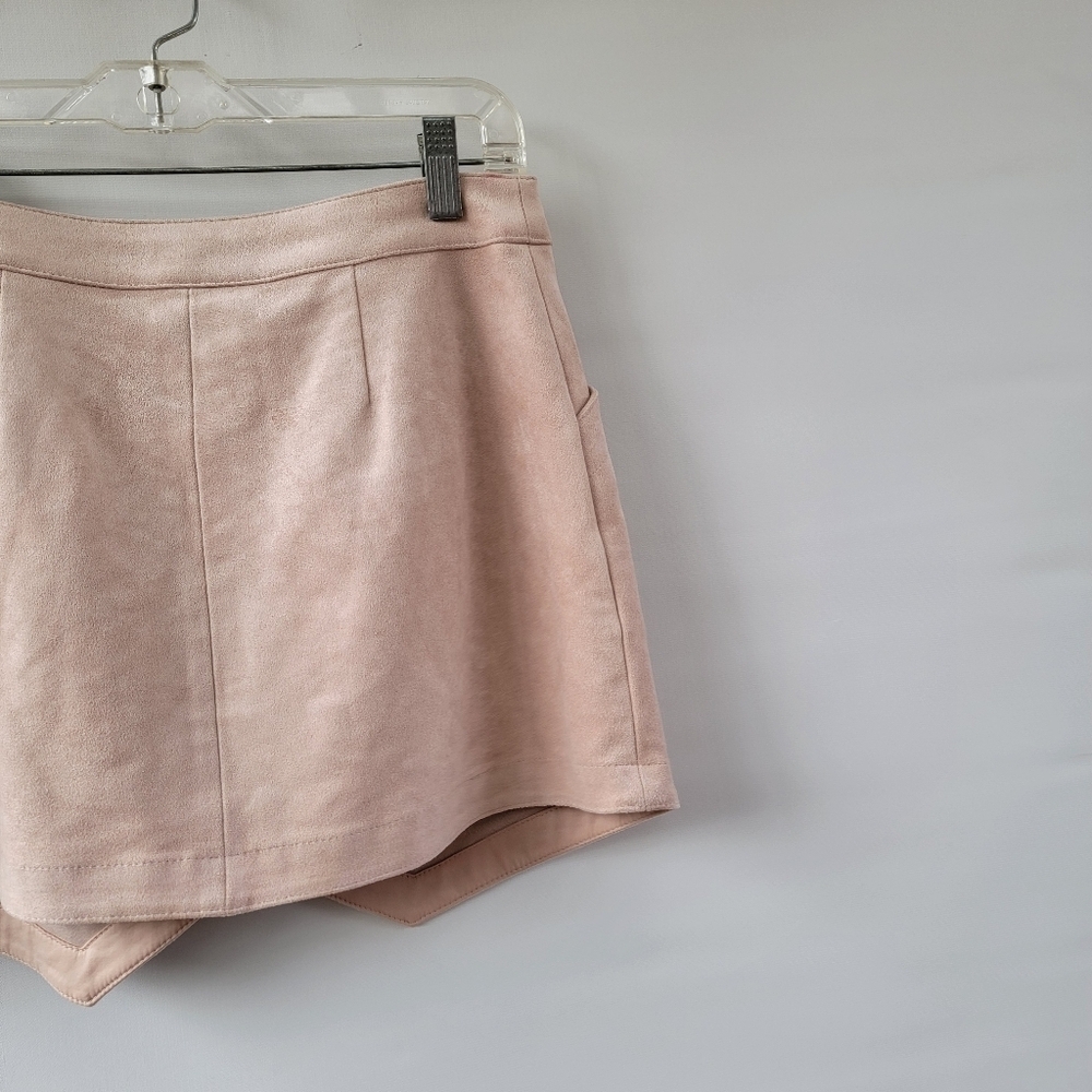 BCBGMaxAzria Beckett Bare Pink Women's Size 2 Faux Suede Mini Skirt Minimalist - Picture 11 of 16